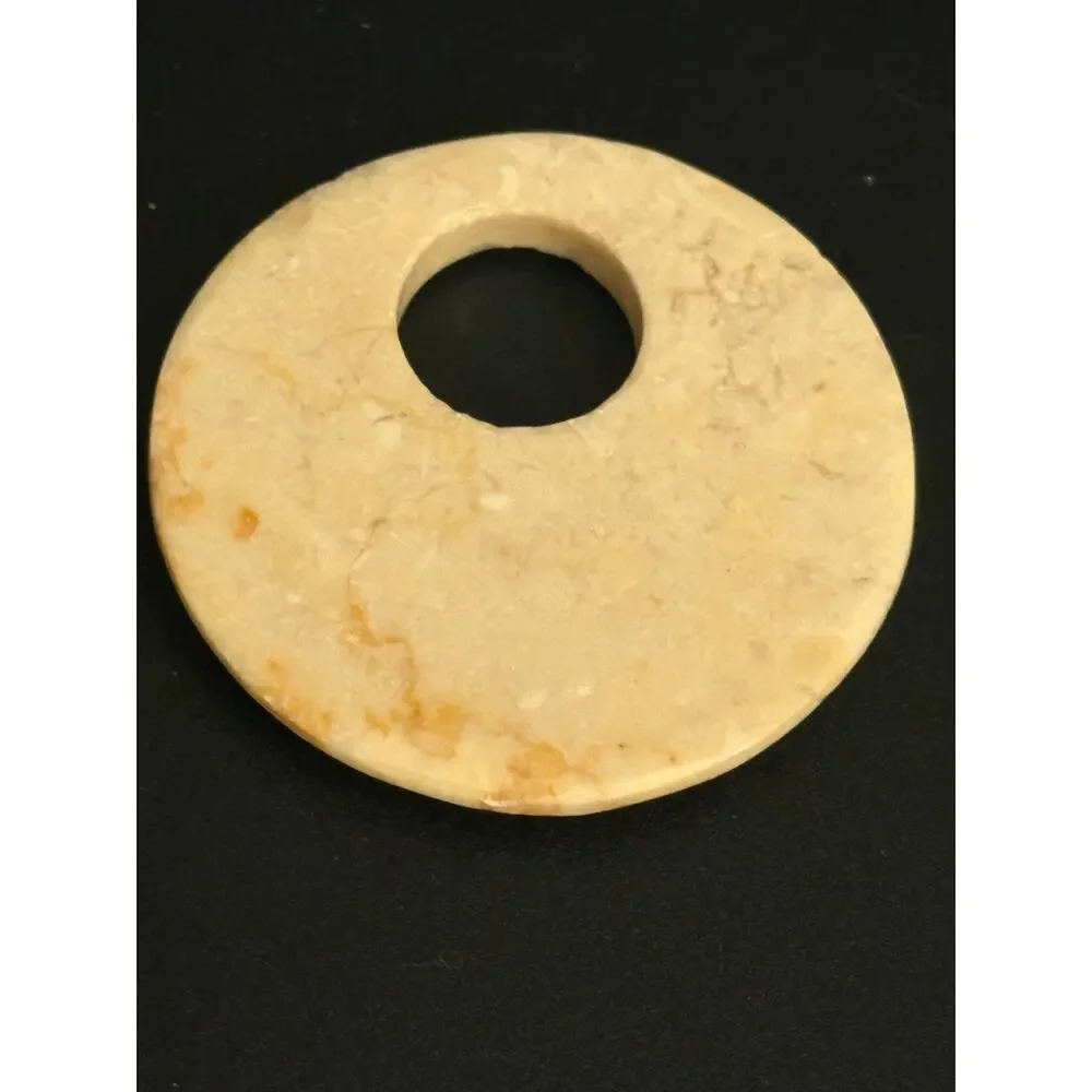 Vintage Natural Stone Donut Pendant Monogram S
